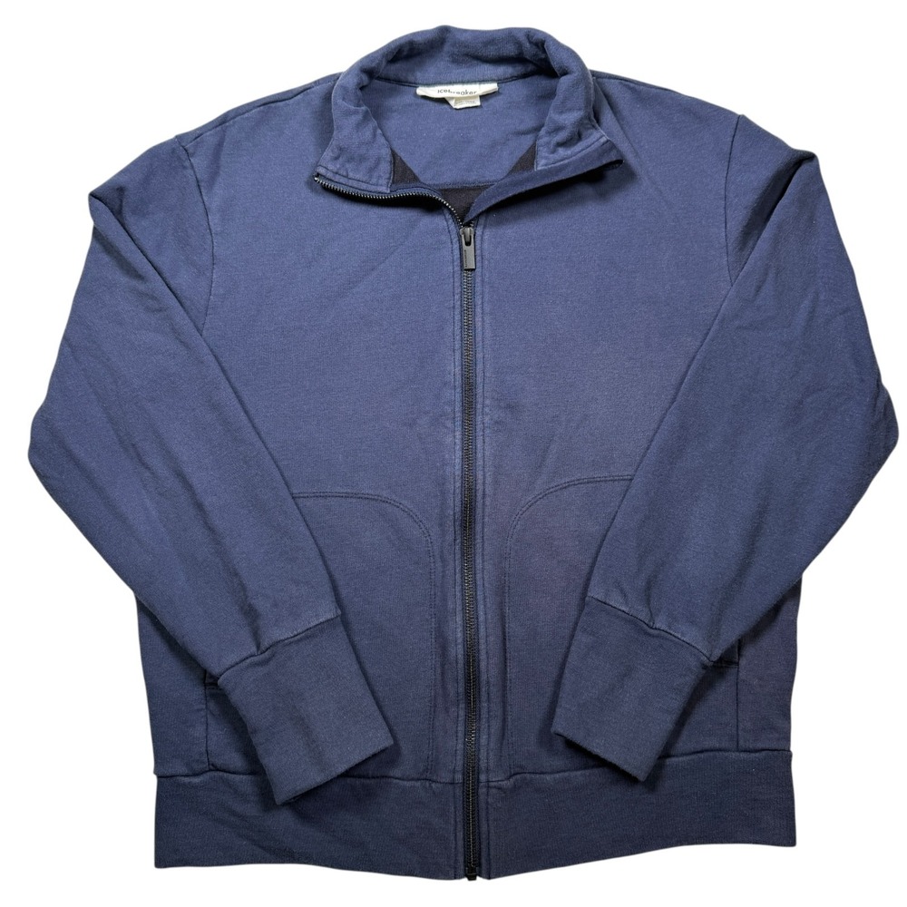 Icebreaker Cotton Wool Blend Full Zip Jacket Women's‎ Medium Blue